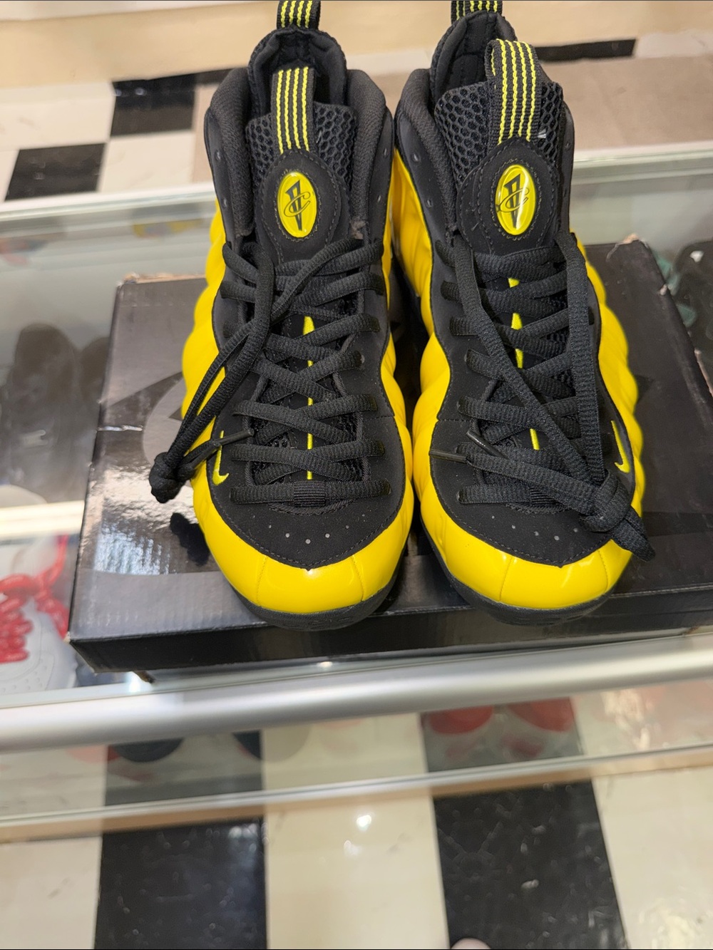 Nike Black and Yellow Foamposite Men’s Sneakers